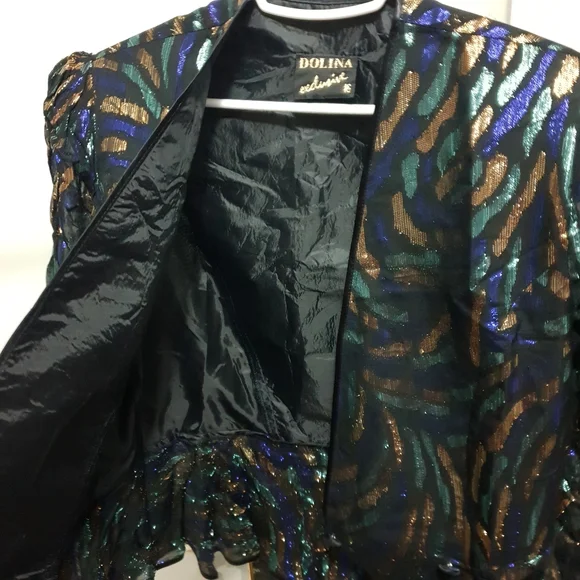 AUS16 Vintage Dolina Exclusive Blazer Metallic. Polyester Lurex. - Picture 3 of 16